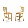 East West Furniture Groton Counter Stools with Wood Seat, Oak GRS-OAK-W